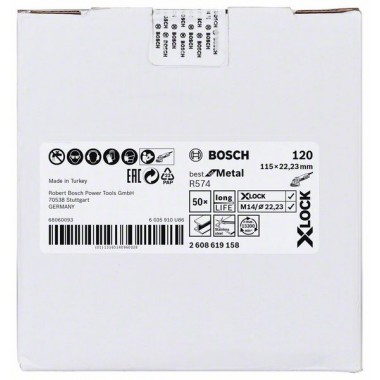 Фибровый шлифкруг R574 Best for Metal X-LOCK 115 мм G120 Bosch 2608619158 
