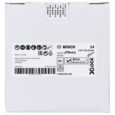 Фибровый шлифкруг R444 Expert for Metal X-LOCK 115 мм G24 Bosch 2608619165 