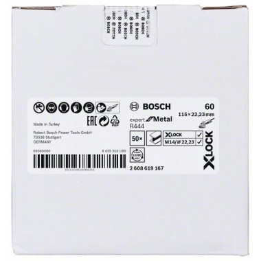 Фибровый шлифкруг R444 Expert for Metal X-LOCK 115 мм G60 Bosch 2608619167 