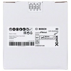 Фибровый шлифкруг R444 Expert for Metal X-LOCK 115 мм G80 Bosch 2608619168 