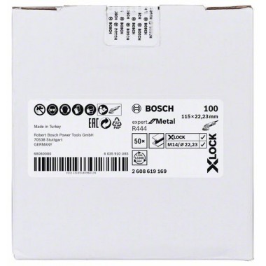 Фибровый шлифкруг R444 Expert for Metal X-LOCK 115 мм G100 Bosch 2608619169 