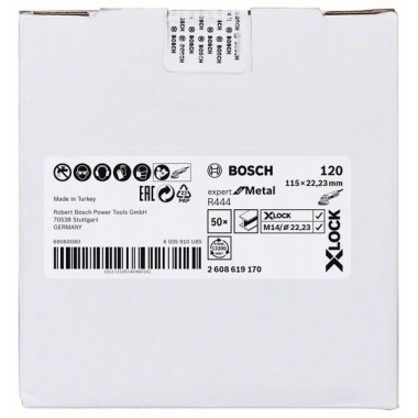 Фибровый шлифкруг R444 Expert for Metal X-LOCK 115 мм G120 Bosch 2608619170 