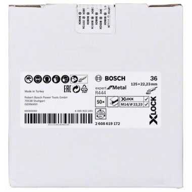 Фибровый шлифкруг R444 Expert for Metal X-LOCK 125 мм G36 Bosch 2608619172   