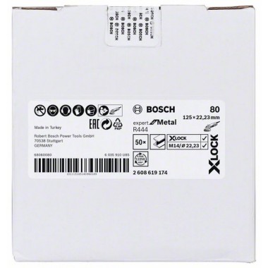 Фибровый шлифкруг R444 Expert for Metal X-LOCK 125 мм G80 Bosch 2608619174   