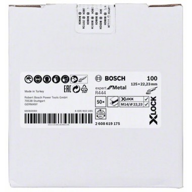 Фибровый шлифкруг R444 Expert for Metal X-LOCK 125 мм G100 Bosch 2608619175   