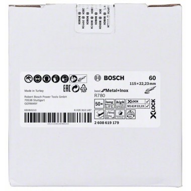 Фибровый шлифкруг R780 Best for Metal+Inox X-LOCK 115 мм G60 Bosch 2608619179 