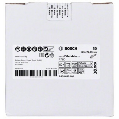 Фибровый шлифкруг R780 Best for Metal+Inox X-LOCK 125 мм G50 Bosch 2608619184   