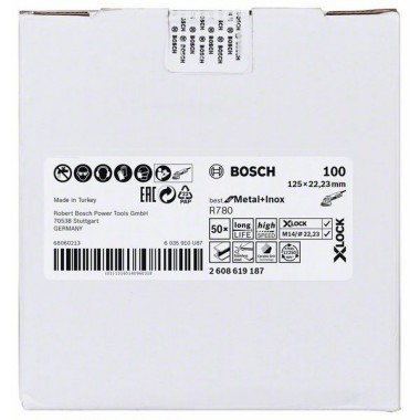Фибровый шлифкруг R780 Best for Metal+Inox X-LOCK 125 мм G80 Bosch 2608619186   