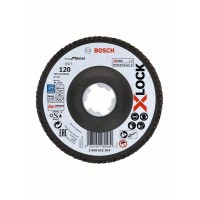 Лепестковый круг X-LOCK, угловое исполнение, волоконная подошва, 125 мм, G 120 Bosch 2608619204   