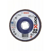 Лепестковый шлифкруг X571 Best for Metal X-LOCK 125 мм G80 прям. пластик Bosch 2608619211   