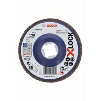 Лепестковый шлифкруг X571 Best for Metal X-LOCK 125 мм G120 прям. пластик Bosch 2608619212   