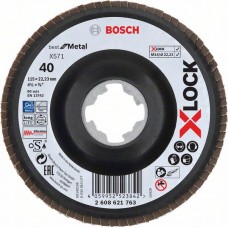 Лепестковый шлифкруг X571 Best for Metal X-LOCK 115 мм G40 угл. пластик Bosch 2608621763 