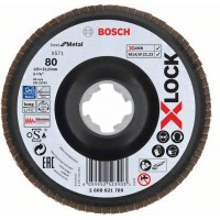 Лепестковый шлифкруг X571 Best for Metal X-LOCK 125 мм G80 угл. пластик Bosch 2608621769 