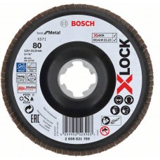 Лепестковый шлифкруг X571 Best for Metal X-LOCK 125 мм G80 угл. пластик Bosch 2608621769 
