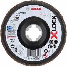 Лепестковый шлифкруг X571 Best for Metal X-LOCK 125 мм G120 угл. пластик Bosch 2608621770 