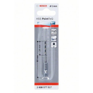 Сверло HSS PointTeQ HEX 2.0 мм Bosch 2608577517