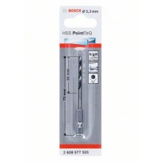 Сверло HSS PointTeQ HEX 3.3 мм Bosch 2608577521