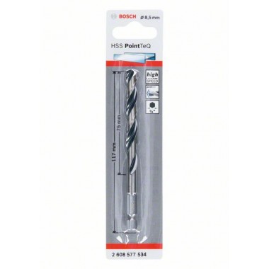 Сверло HSS PointTeQ HEX 8.5 мм Bosch 2608577534