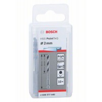 10 сверл HSS PointTeQ HEX 2 мм Bosch 2608577540