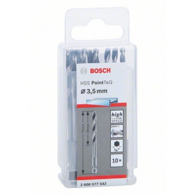 10 сверл HSS PointTeQ HEX 3.5 мм Bosch 2608577542