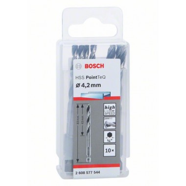 10 сверл HSS PointTeQ HEX 4.2 мм Bosch 2608577544