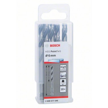 10 сверл HSS PointTeQ HEX 6.0 мм Bosch 2608577546