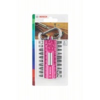 Набор 20 бит + держатель с карабином фуксия Bosch 2607002821 