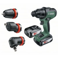 Аккумуляторная ударная дрель-шуруповерт Bosch AdvancedImpact18 (2 акк.) SET (с угловой и эксцентриковой насадкой) 06039B5103
