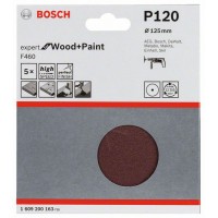 Набор из 5 шлифлистов F460 125 мм, 120 Bosch 1609200163