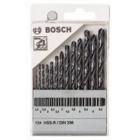 Набор из 13 сверл по металлу HSS-R, DIN 338 Bosch 1609200201