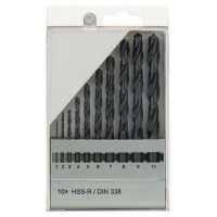 Набор из 10 сверл по металлу HSS-R, DIN 338 (1-10 мм) Bosch Bosch 1609200203