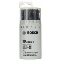 Набор из 19 сверл по металлу HSS-R, DIN 338, в пластиковой круглой упаковке 1-10 мм Bosch 2607018355