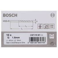 Сверло по металлу HSS-R DIN 338 1,5x18x40 мм Bosch 2607018401