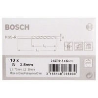 Сверло по металлу HSS-R DIN 338 3,5x39x70 мм Bosch 2607018413