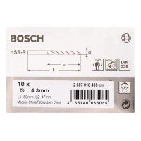 Сверло по металлу HSS-R DIN 338 4,3x47x80 мм Bosch 2607018418