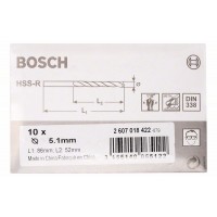 Сверло по металлу HSS-R DIN 338 5,1x52x86 мм Bosch 2607018422