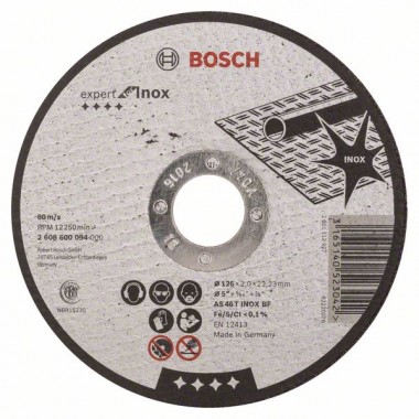 Отрезной круг прямой Expert for Inox AS 46 T INOX BF 125x2,0 мм Bosch 2608600094