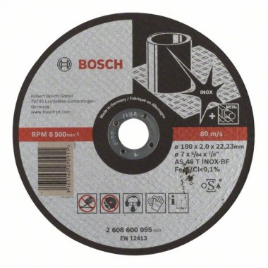 Отрезной круг прямой Expert for Inox AS 46 T INOX BF 180x2,0 мм Bosch 2608600095