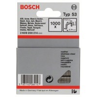Тонкая металлическая скоба тип 53, нержав. сталь 11,4x0,74x6 мм Bosch 2609200214