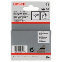 Тонкая металлическая скоба тип 53, нержав. сталь 11,4x0,74x14 мм Bosch 2609200217
