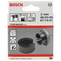 Набор из 6 пильных венцов 46; 53; 60; 67; 74; 81 мм Bosch 2608584063