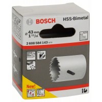 Коронка HSS-Bimetall со стандартным переходником 43 мм, 1 11/16' Bosch 2608584143
