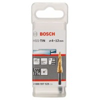 Ступенчатые сверла HSS-TiN 4 - 12 мм, 6,0 мм, 66,5 мм Bosch 2608597525