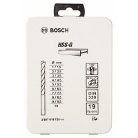 Набор из 19 сверл по металлу HSS-G, DIN 338, 135°, в металлической кассете 1-10 мм Bosch 2607018726