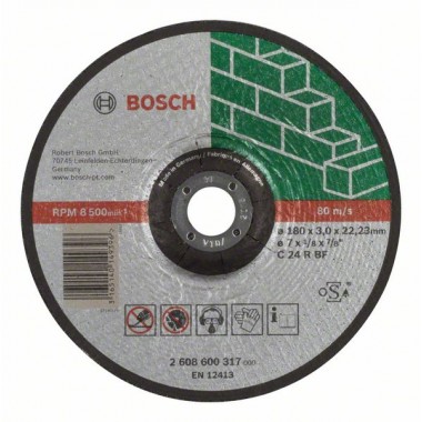 Отрезной круг выпуклый Expert for Stone C 24 R BF 180x3,0 мм Bosch 2608600317
