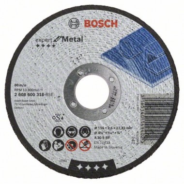 Отрезной круг прямой Expert for Metal A 30 S BF 115x2,5 мм Bosch 2608600318