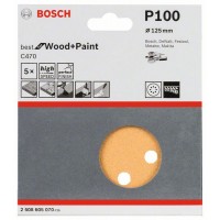 Шлифлист C470, в упаковке 5шт. 125 мм, 100 Bosch 2608605070