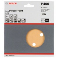 Шлифлист C470, в упаковке 5шт. 150 мм, 400 Bosch 2608605093