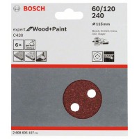 Шлифлист C430, в упаковке 5шт. 60; 120; 240 Bosch 2608605107