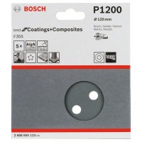 Шлифлист F355, в упаковке 5шт. 125 мм, 1200 Bosch 2608605123